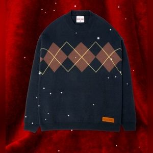 Taylor Swift Navy and Brown Argyle Sweater